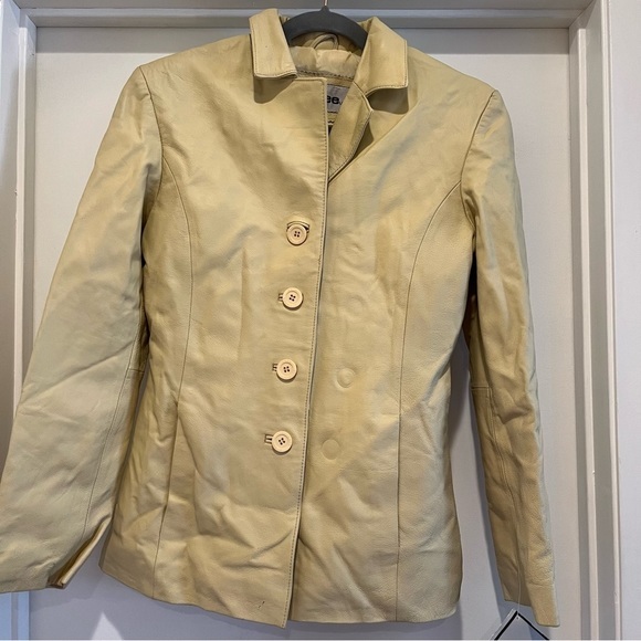 90s structured LEATHER‎ Jacket - Picture 1 of 4